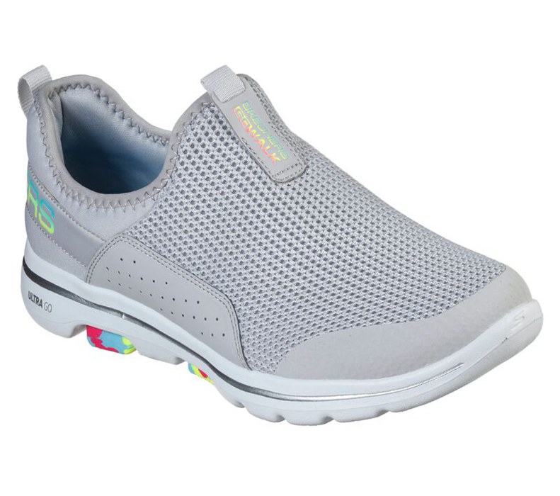 Skechers Gowalk 5 - Parade - Womens Slip On Shoes Grey/Multicolor [AU-AM5219]